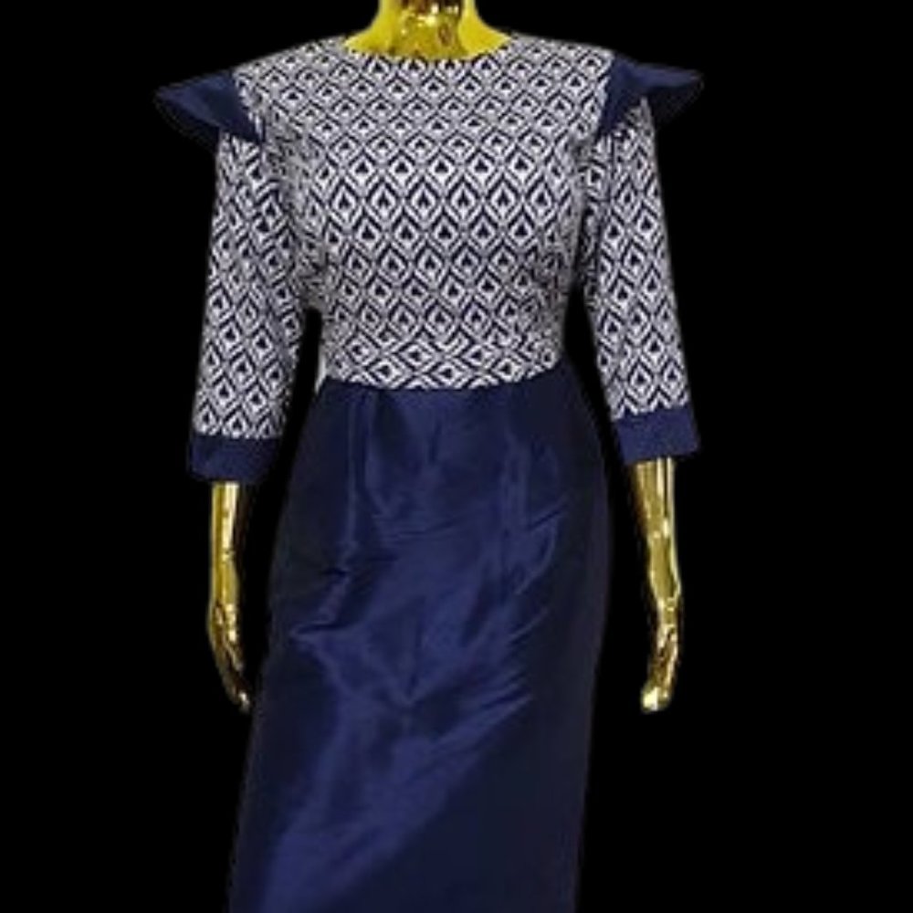 Blue Patterned Dress - Picture 2 of 3